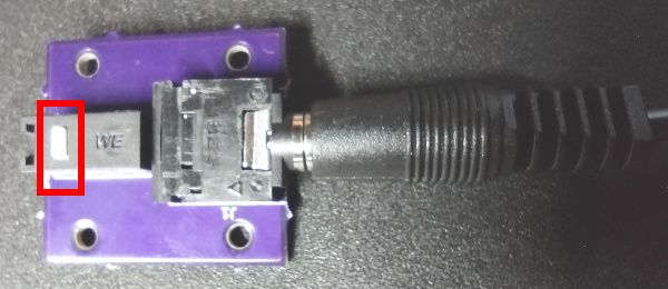 Mono Audio Cable Plugged into PCB