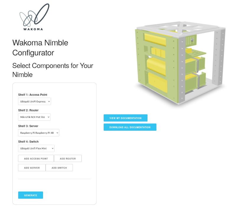Nimble Configuration User Interface