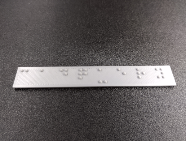 Sample braille label