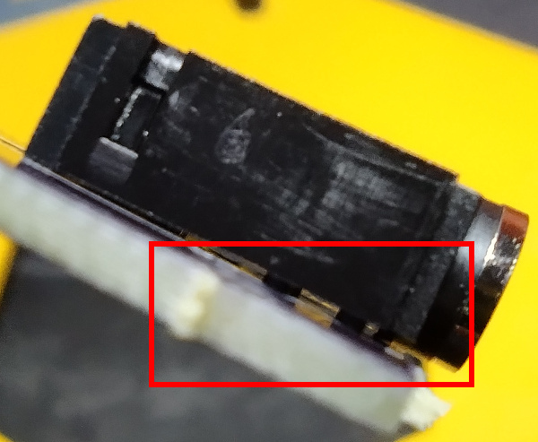 Gap between audio connector and board