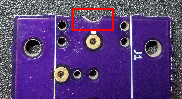 Electrical notch in PCB for audio connector