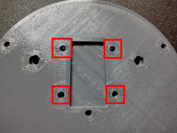 PCB Mount Nut Pocket Locations from Top